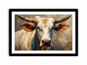 rustic bull portrait wall art textured farmhouse animal canvas decor