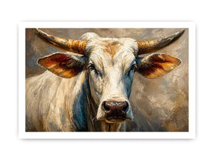 rustic bull portrait wall art textured farmhouse animal canvas decor