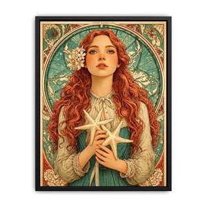 art nouveau woman portrait wall art pastel vintage feminine canvas decor
