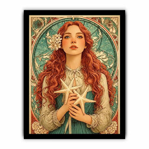 art nouveau woman portrait wall art pastel vintage feminine canvas decor