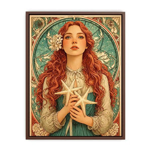 art nouveau woman portrait wall art pastel vintage feminine canvas decor