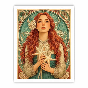 art nouveau woman portrait wall art pastel vintage feminine canvas decor