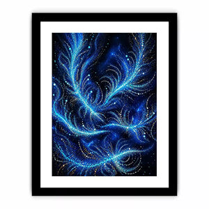 abstract blue light flow wall art cosmic glowing canvas modern decor