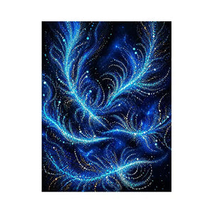 abstract blue light flow wall art cosmic glowing canvas modern decor