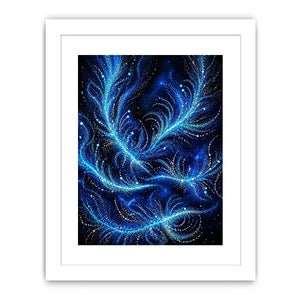 abstract blue light flow wall art cosmic glowing canvas modern decor
