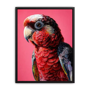 modern parrot portrait wall art vibrant red bird canvas tropical decor