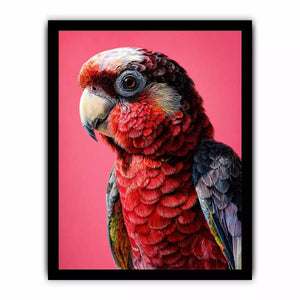 modern parrot portrait wall art vibrant red bird canvas tropical decor