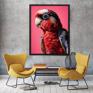 modern parrot portrait wall art vibrant red bird canvas tropical decor