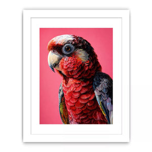 modern parrot portrait wall art vibrant red bird canvas tropical decor