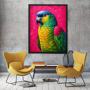 colorful parrot painting wall art tropical vibrant bird canvas decor