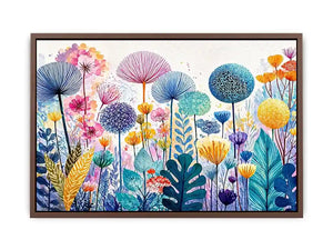 abstract botanical flowers wall art colorful modern floral canvas decor