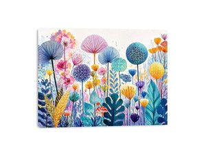 abstract botanical flowers wall art colorful modern floral canvas decor