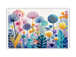 abstract botanical flowers wall art colorful modern floral canvas decor