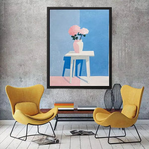 minimalist pastel floral vase painting canvas wall art modern scandinavian decor for bedroom living room USA