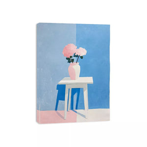 minimalist pastel floral vase painting canvas wall art modern scandinavian decor for bedroom living room USA