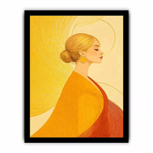 Minimalist golden woman portrait modern canvas wall art