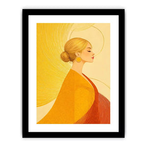 Minimalist golden woman portrait modern canvas wall art