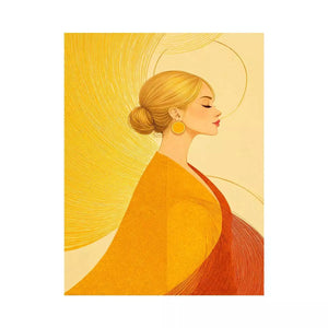 Minimalist golden woman portrait modern canvas wall art