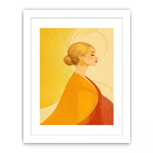 Minimalist golden woman portrait modern canvas wall art
