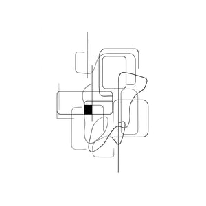 Minimalist abstract black line art geometric canvas wall art