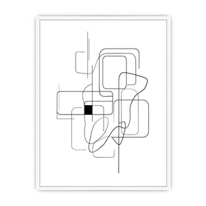Minimalist abstract black line art geometric canvas wall art
