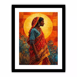 Indian Woman Wall Art Vibrant Cultural Canvas