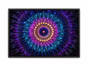 Cosmic Mandala Wall Art | Sacred Geometry Psychedelic Canvas