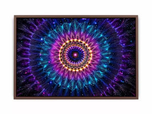 Cosmic Mandala Wall Art | Sacred Geometry Psychedelic Canvas