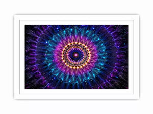 Cosmic Mandala Wall Art | Sacred Geometry Psychedelic Canvas
