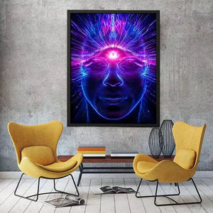 Third Eye Awakening Wall Art | Spiritual Energy Psychedelic Canvas