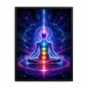 Meditation Energy Wall Art | Chakra Spiritual Cosmic Canvas