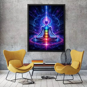 Meditation Energy Wall Art | Chakra Spiritual Cosmic Canvas