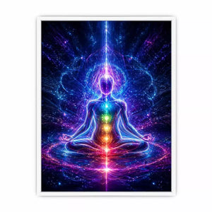 Meditation Energy Wall Art | Chakra Spiritual Cosmic Canvas