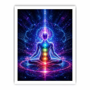 Meditation Energy Wall Art | Chakra Spiritual Cosmic Canvas