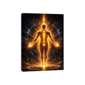 Golden Energy Wall Art | Spiritual Awakening Light Canvas
