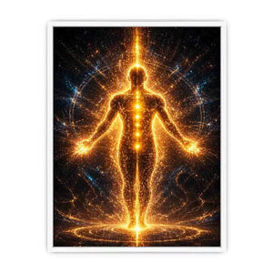 Golden Energy Wall Art | Spiritual Awakening Light Canvas