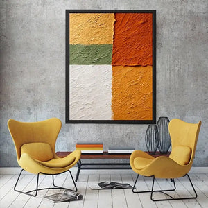 abstract textured wall art warm earthy tones terracotta beige minimalist canvas decor