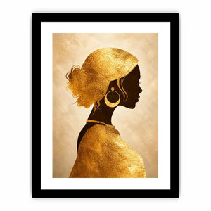 gold woman silhouette minimal luxury wall art gold texture modern canvas decor