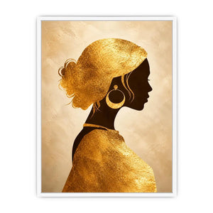 gold woman silhouette minimal luxury wall art gold texture modern canvas decor