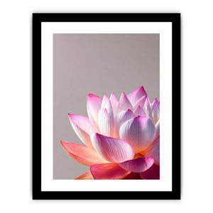Minimalist pink lotus flower wall art soft pastel floral canvas serene decor