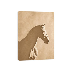 minimalist horse silhouette neutral beige wall art modern animal canvas decor