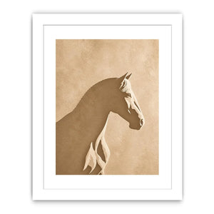 minimalist horse silhouette neutral beige wall art modern animal canvas decor