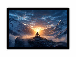 meditation mountain light spiritual zen wall art calm yoga decor canvas