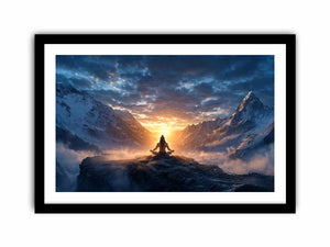 meditation mountain light spiritual zen wall art calm yoga decor canvas