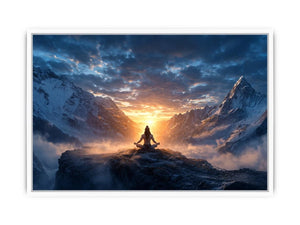 meditation mountain light spiritual zen wall art calm yoga decor canvas
