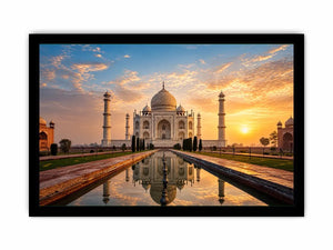 taj mahal sunrise reflection india architecture wall art luxury canvas decor