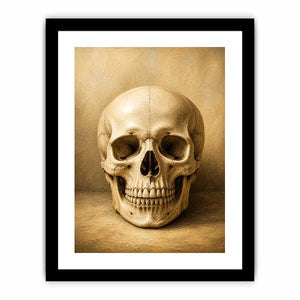 Vintage skull wall art canvas print with neutral gothic anatomy illustration for dark academia and modern luxury decor
