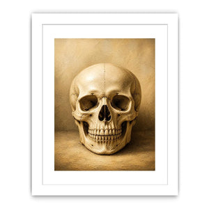 Vintage skull wall art canvas print with neutral gothic anatomy illustration for dark academia and modern luxury decor