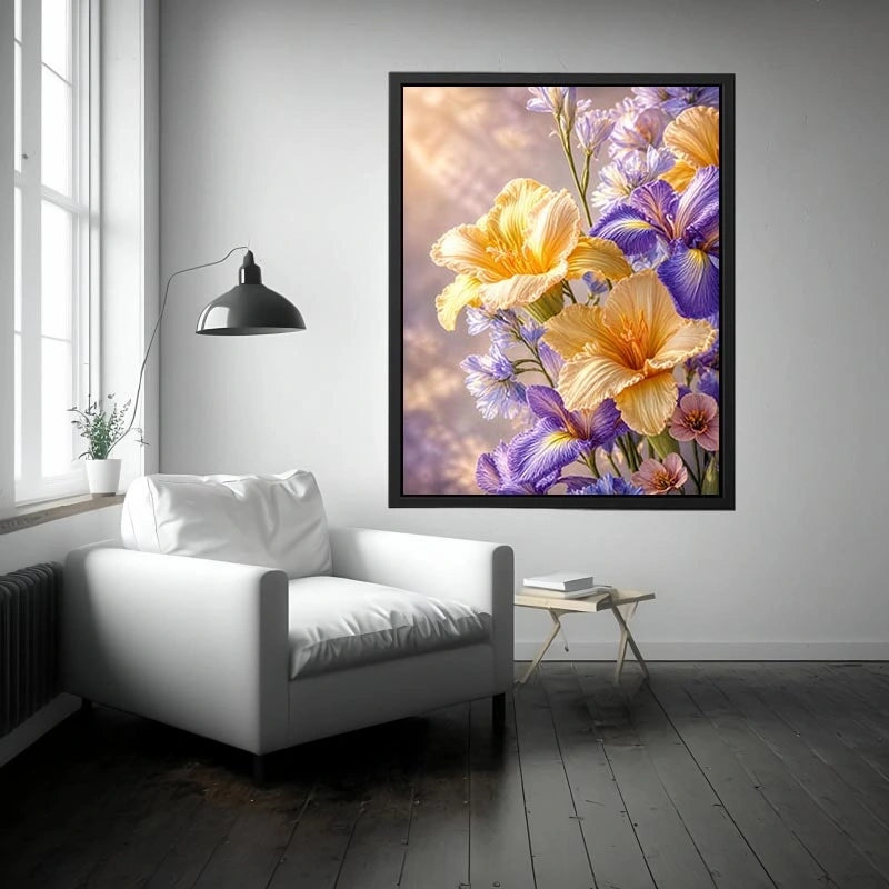 Lavender Petal Glow premium canvas wall art for modern home decor.