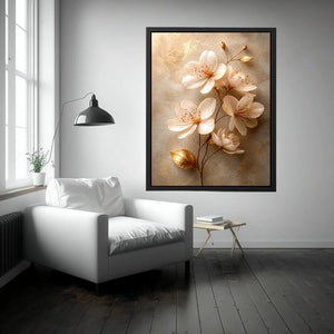 Golden Hearth Escape premium canvas wall art for modern home decor.